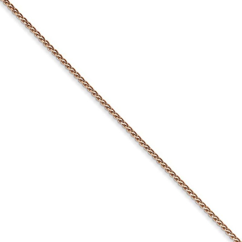 1mm 14k Rose Gold Solid Wheat Chain Necklace 16 Inch 785$